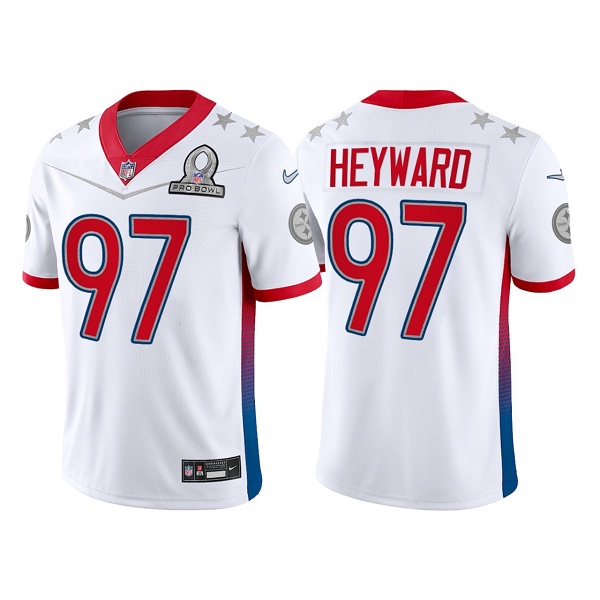 Men’s Pittsburgh Steelers #97 Cameron Heyward 2022 White Pro Bowl Stitched Jersey